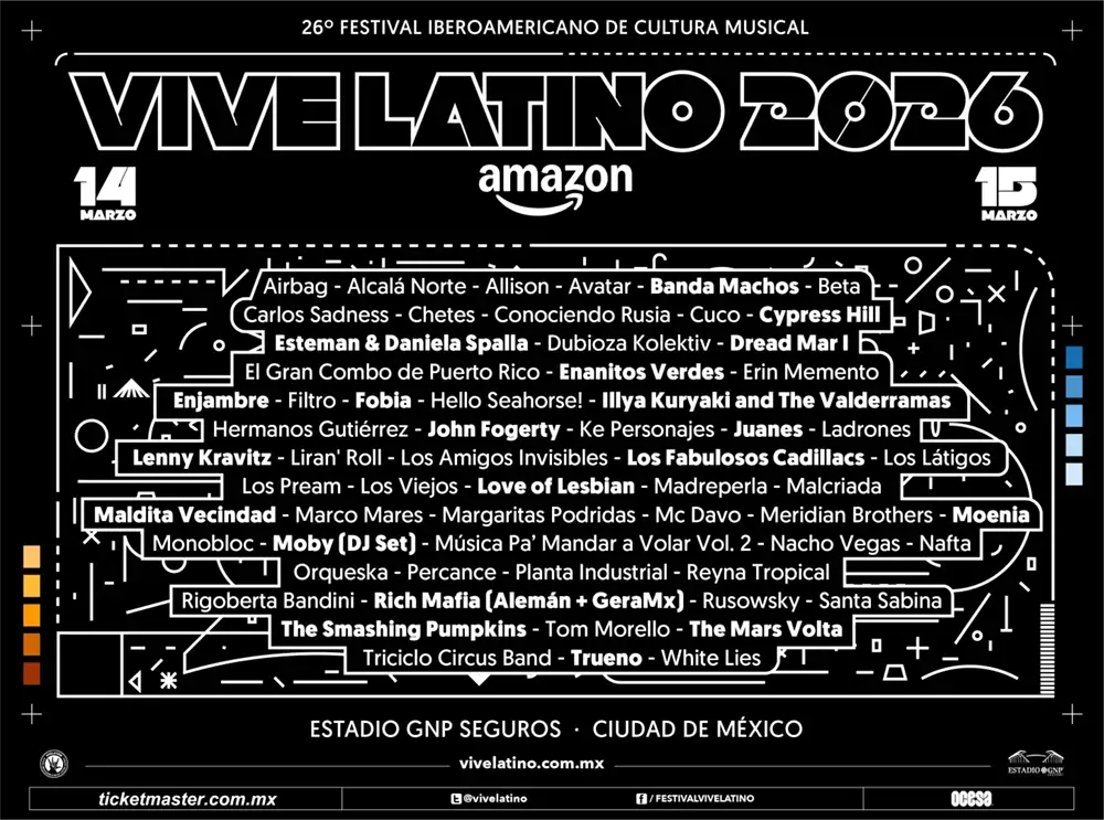 Vive Latino 2026 revela su cartel completo: conoce a los artistas que se presentarán